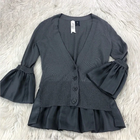 Bird by Juicy Couture Silk Flounce Cardigan - Picture 1 of 8